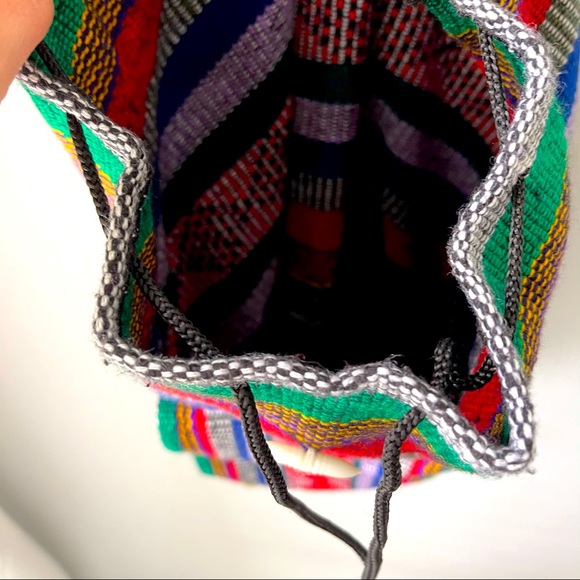 Backpack Color Mix Peruvian Arts Hippie Hand Made - Picture 4 of 5